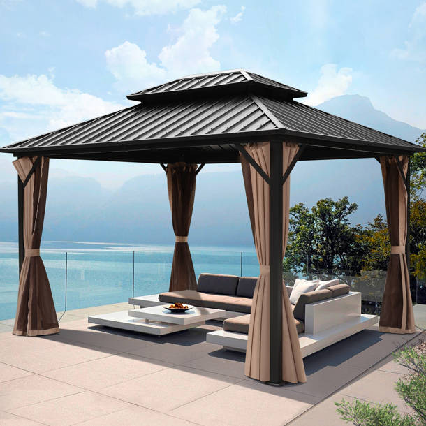 Erommy Ft W X Ft D Aluminum Patio Gazebo Wayfair Canada